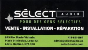 Sélect Audio carte d’affaires